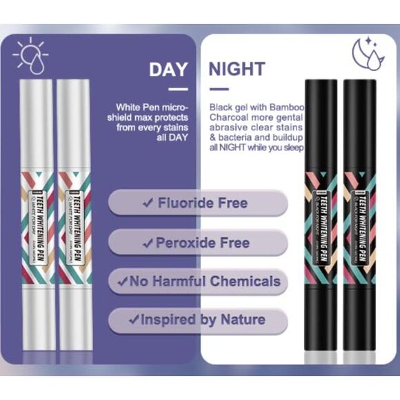 Teeth Whitening Pen Kit Day & Night | Peroxide Free, Enamel Safe, No Sensitivity - Picture 9 of 9